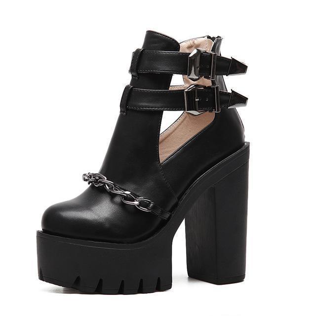 Women's Gothic PU Ankle Boots – US 4–9.5