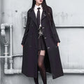Women's Black Long Trench Coat – S–L