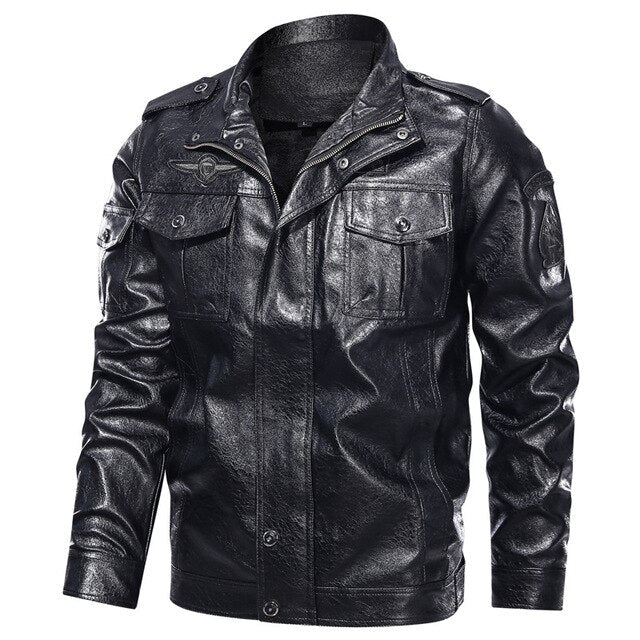 Men's Faux Leather Jacket – Black, Brown or Green, XS–3XL