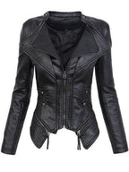 Women's Short Cropped Faux Leather Jacket – S–3XL
