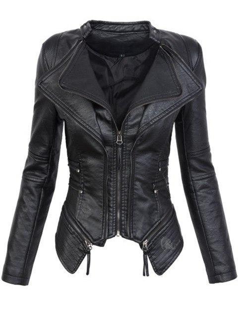 Women's Short Cropped Faux Leather Jacket – S–3XL