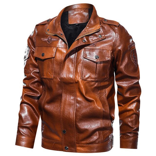 Men's Faux Leather Jacket – Black, Brown or Green, XS–3XL