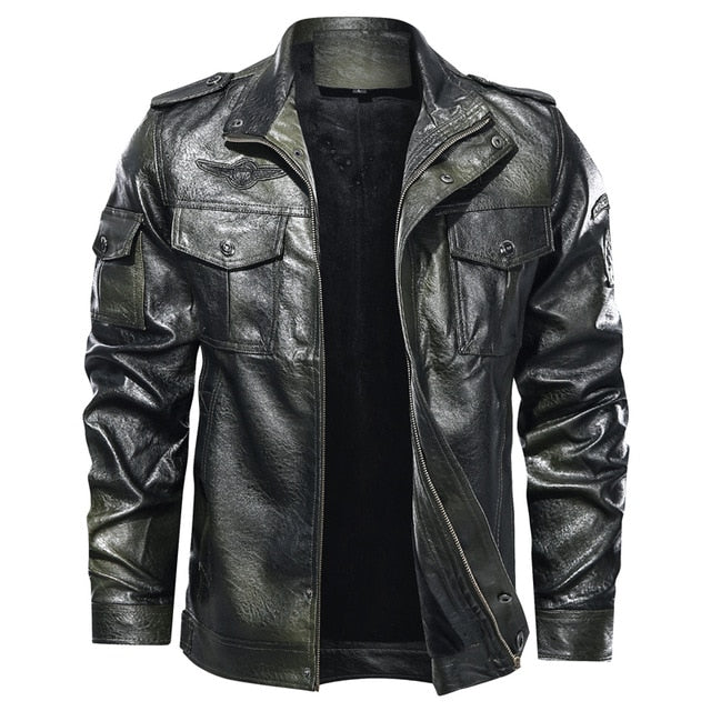 Men's Faux Leather Jacket – Black, Brown or Green