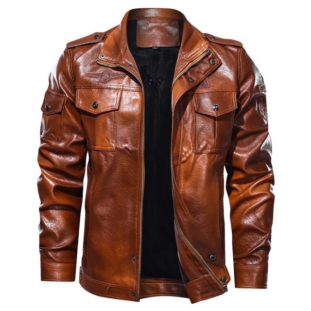 Men's Faux Leather Jacket – Black, Brown or Green