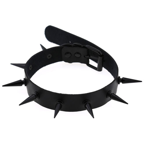 Black Vegan Leather Choker – Adjustable 29.5–38.5cm