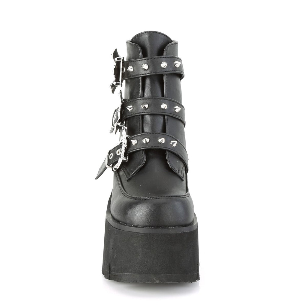 Women's Bat Buckle Platform Ankle Boots – Vegan Faux Leather