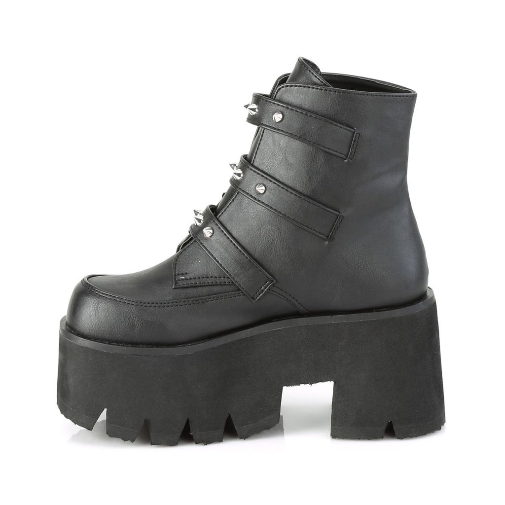 Women's Bat Buckle Platform Ankle Boots – Vegan Faux Leather