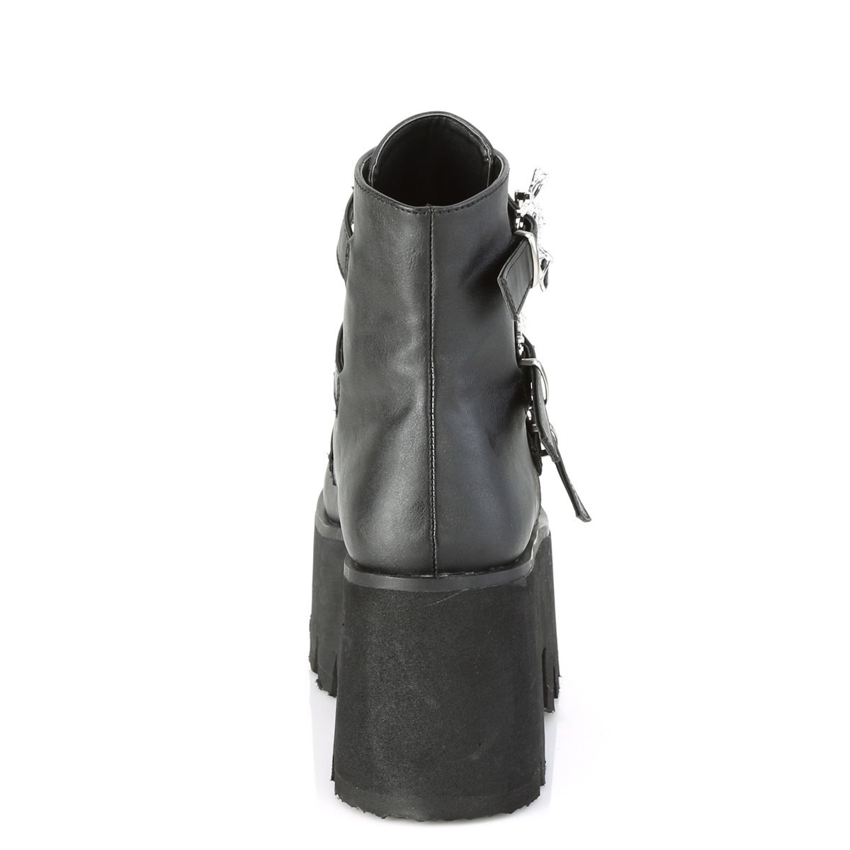 Women's Bat Buckle Platform Ankle Boots – Vegan Faux Leather