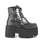 Women's Bat Buckle Platform Ankle Boots – Vegan Faux Leather