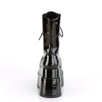 Women's Mid-Calf Patent Platform Boots – Lace-Up