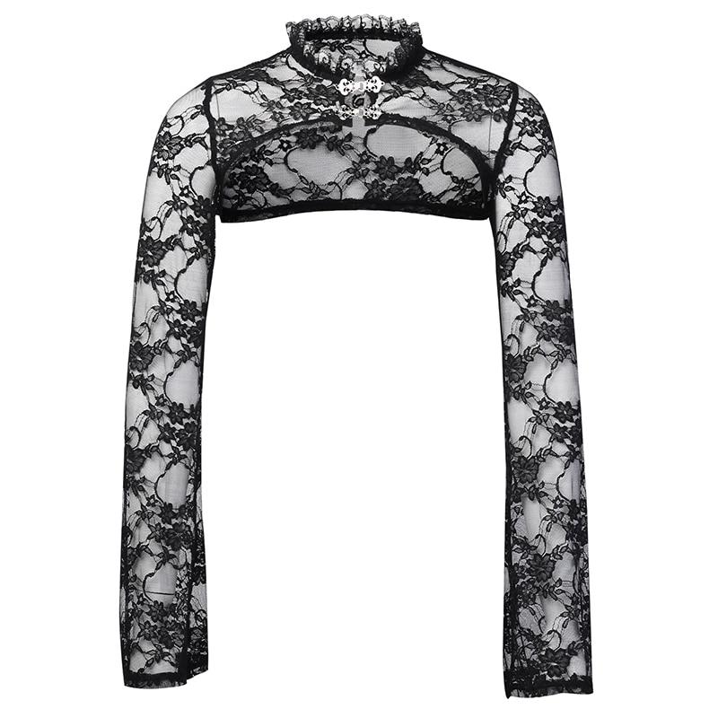 Women's Vintage Floral Long Sleeve Crop Top