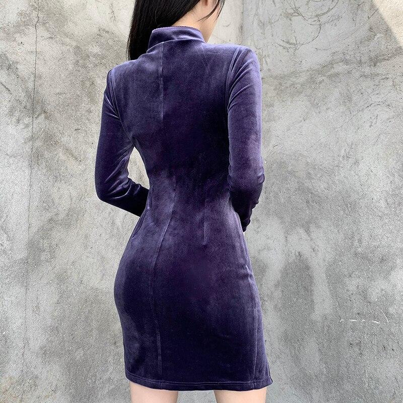 Women's Gothic Velvet Dress – Black or Purple